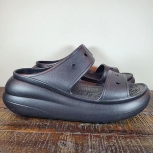 Crocs Classic Mega Crush Platform Sandals Shoes Womens 8 Mens 6 Black